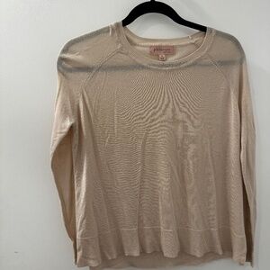Soft & Cozy Philosophy Sweater - Blush Pink/Tan, Size Small